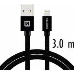 Swissten kabel Textile USB/LIGH 3,0m, červená – Zboží Živě
