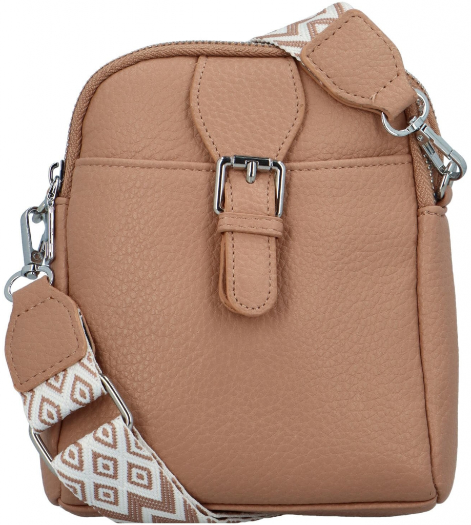 Dámská koženková malá crossbody kabelka Brista starorůžová