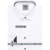 Pánská Košile AMJ pánská bavlněná košile dlouhý rukáv slim fit VDSBR1315 bílá černě žíhaná