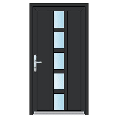 OknaDvereNaMiru.cz Vchodové plastové dveře SLOUPKOVÉ Lili antracit 110 x 220 cm – Hledejceny.cz