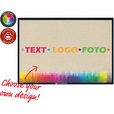 GDmatsEU GD415 Velour rohožka s vlastním potiskem logem 4 mm vlas 85 x 75 cm – Zboží Dáma