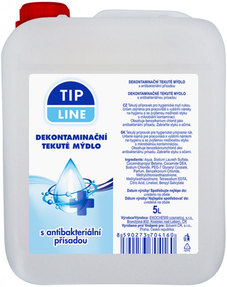 Tip Line Dekontaminační tekuté mýdlo s antibakteriální přísadou 5 l |  Srovnanicen.cz
