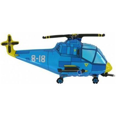 GRABO fóliový balónek Helikoptéra modrá 37" 94cm nafukovací – Zboží Dáma