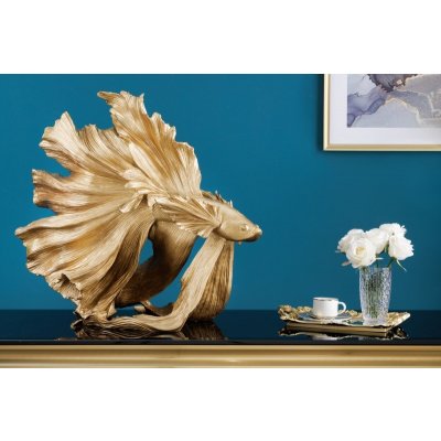 Dekorační předmět - Fisch Crowntail, 65 cm zlatá – Zboží Mobilmania