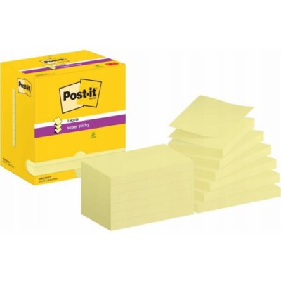 Post-It 3M POST-IT Super Sticky Z-Notes pro zásobník, 76x127mm, 12x90 karet, žlutá – Hledejceny.cz