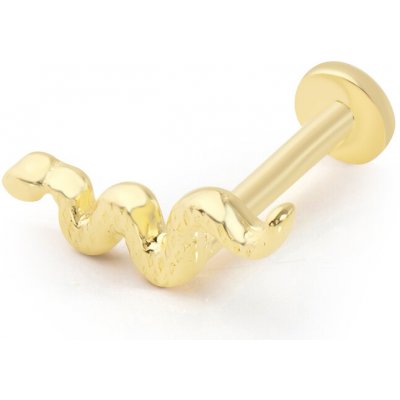 Lillian Vassago Zlatý piercing labreta s motivem hada LLV92-GPI002LB