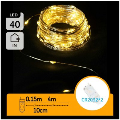 Aigostar LED Vánoční řetěz 40xLED/2x3V 4m teplá bílá B10303K0X – Hledejceny.cz