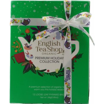 English Tea Shop Zelená Vánoční kolekce čajů 12 pyramidek