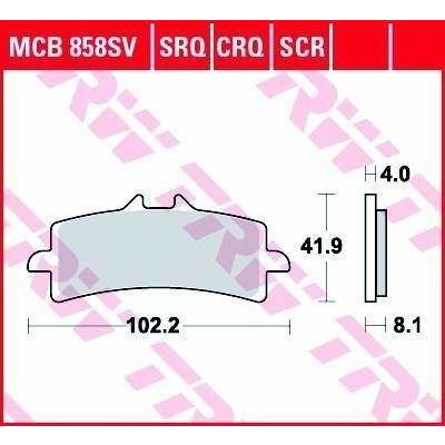 TRW MCB858SRT racing sintrované přední brzdové destičky na motorku – Hledejceny.cz