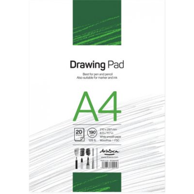 Drasca Art Skicák Drawing Pad bílý 190g m2 20 listů A4 – Zboží Mobilmania