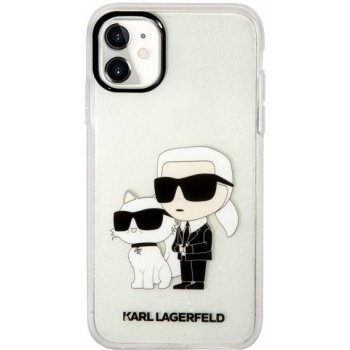 Pouzdro Karl Lagerfeld IML Glitter Karl and Choupette NFT iPhone 12/12 Pro čiré