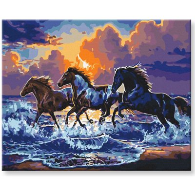 Malování podle čísel Stádo černých koní – Zboží Dáma