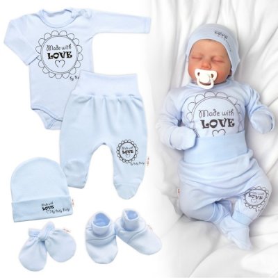 Baby Nellys Soupravička do porodnice 5D Made with love, modrá – Zboží Dáma
