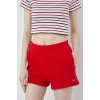 Dámské šortky Tommy Jeans bavlněné šortky dámské hladké high waist červená