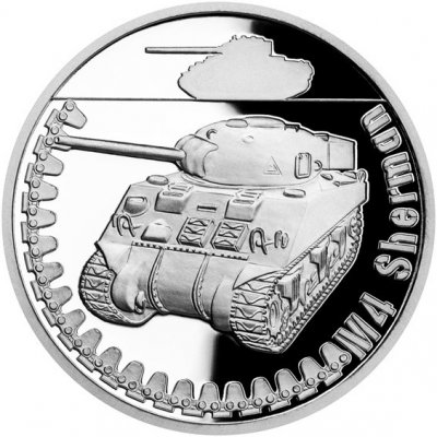 Česká mincovna Stříbrná mince Obrněná technika M4 Sherman proof 1 oz