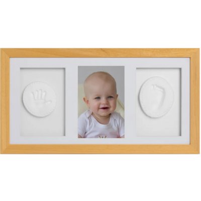 Tiny Memories Sada na otisky nožiček či ručiček, trojrámek - dárková sada pro miminko - přírodní – Zboží Mobilmania