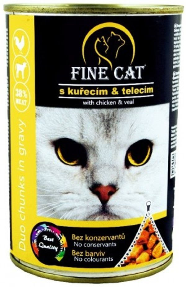 Fine Cat pro kočky DUO Kuřecí s Telecím 415 g