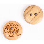 Drops Dřevěný knoflík kulatý Ø 15 mm ovečka – Zboží Dáma