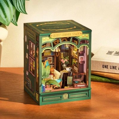 RoboTime 3D skládačka Zarážka na knihy Miniatura domečku Klidný studijní kout – Hledejceny.cz