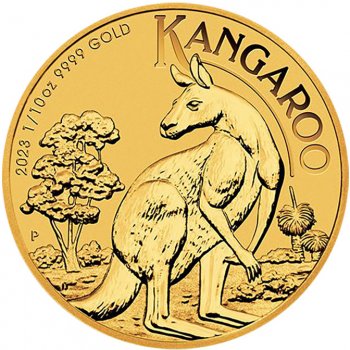 Perth Mint zlatá mince 15 AUD Australian Kangaroo Klokan rudý 1/10 oz