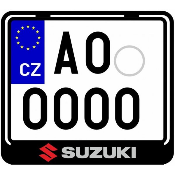 Nárazník 3D SPZ Nosič SPZ na motorku s 3D motivem Suzuki 1