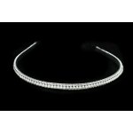 Kovová čelenka s perličkami a kamínky stříbrná – Sleviste.cz