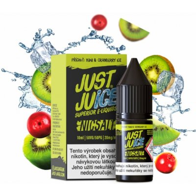 Just Juice Kiwi & Cranberry On Ice Just Juice Salt 10 ml 20 mg – Hledejceny.cz