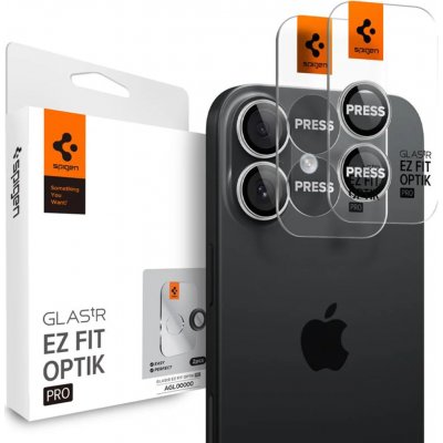 Spigen Glass tR EZ Fit Optik Pro 2 kusy, stříbrné - iPhone 17 (AGL10126) – Zboží Živě