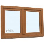 KNIPPING Plastové okno - 70 AD, 1500x900 mm, O+OS klapačka, zlatý dub Sklo: čiré, Barva, imitace: zlatý dub/zlatý dub (oboustranně) – Zboží Mobilmania