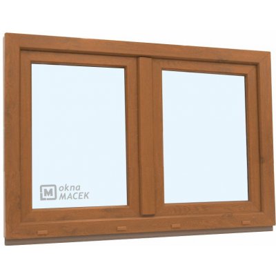 KNIPPING Plastové okno - 70 AD, 1500x900 mm, O+OS klapačka, zlatý dub Sklo: čiré, Barva, imitace: zlatý dub/zlatý dub (oboustranně) – Zboží Mobilmania