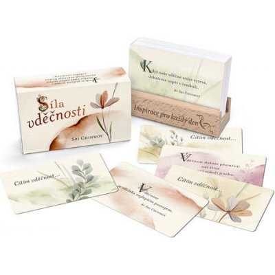 Síla vděčnosti - karty s dřevěným stojánkem – Zbozi.Blesk.cz
