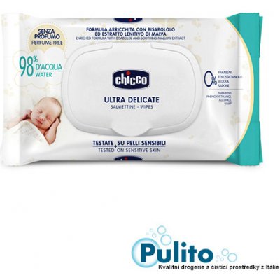Chicco Salviettine Delicate Ultra Soft & Pure dětské vlhčené ubrousky 60 ks  od 75 Kč - Heureka.cz