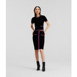 Karl Lagerfeld Textured Classic Knit Skirt černá