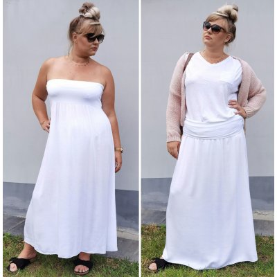 Fashionweek dlouhá letní sukně ze vzdušného materiálu 2W1 MF266 bílá – Zboží Mobilmania