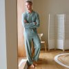 Pánské pyžamo Blancheporte pánské pyžamo dlouhé froté zelené
