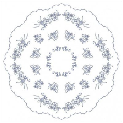 Beruška Vyšívání ubrus 120x120 cm květiny – Zboží Mobilmania