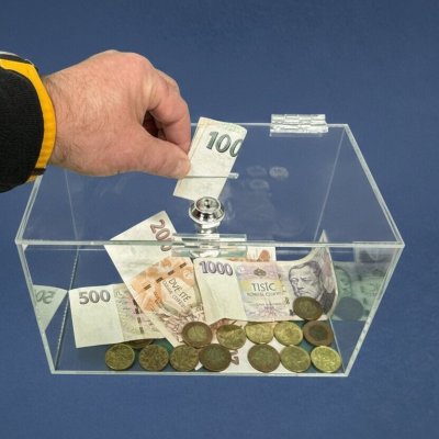 Kasička pokladnička 250x150x150 mm zámek – Zboží Mobilmania