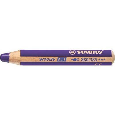 STABILO Barevná pastelka Woody fialová 3v1 pastelka vodovka voskovka – Hledejceny.cz