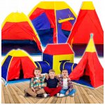 iPlay Stanový set 5v1 2 tunely vigvam domek – Sleviste.cz