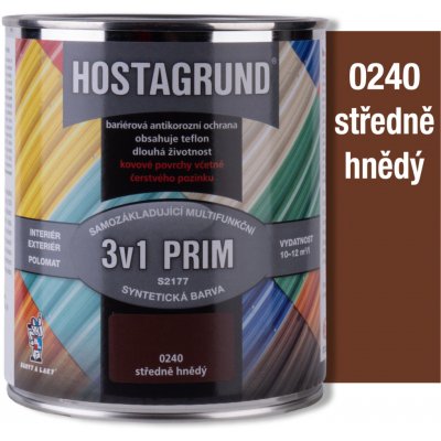 Hostagrund prim 3v1 S2177 základní i vrchní barva na kov, 0240 hnědá střední, 600 ml – Hledejceny.cz