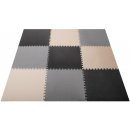 KIK Kontrastní pěnové puzzle 30 x 30 cm 36 ks černo šedo krémové