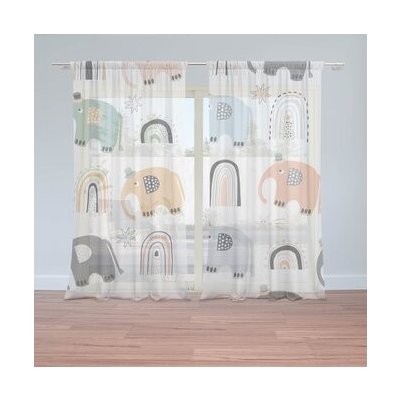 Sablio Záclony Animovaní sloni: 2ks 150x250cm – Hledejceny.cz