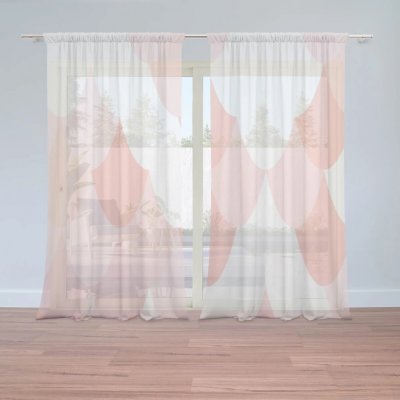 Sablio Záclony Růžové obloučky: 2ks 150x250cm – Zboží Mobilmania
