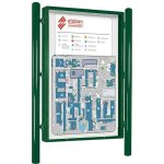 PROCITY Jednostranná vitrína Carrefour 1860x1310 mm, včetně sloupků, zelená | Zboží Auto