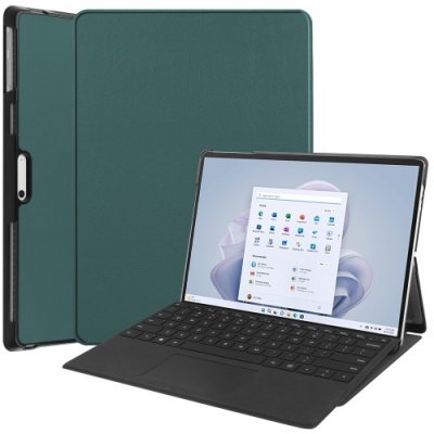 Pouzdro PROTEMIO 55363 LEATHER Zaklápací obal pre Microsoft Surface Pro 9 zelený – Zbozi.Blesk.cz