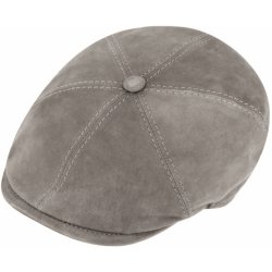 Fiebig Headwear since 1903 kožená 6-dílná bekovka šedá