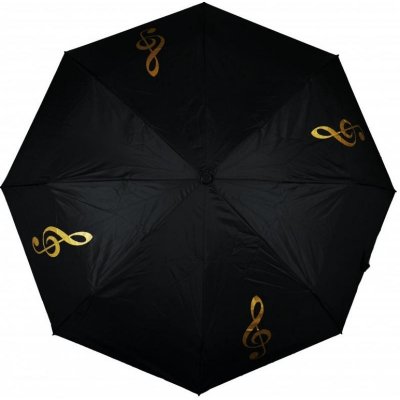Houslový klíč zlatý deštník skládací černý – Zboží Mobilmania