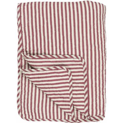 Ib Laursen Prošívaný přehoz Sand/Red Stripes 130 x 180 cm, červená barva, textil – Zboží Dáma