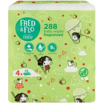 Tesco Fred & Flo dětské vlhčené ubrousky parfémované 4 x 72 ks