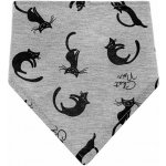 Akuku bryndáček/šátek Kočička šedý černý – Zboží Mobilmania